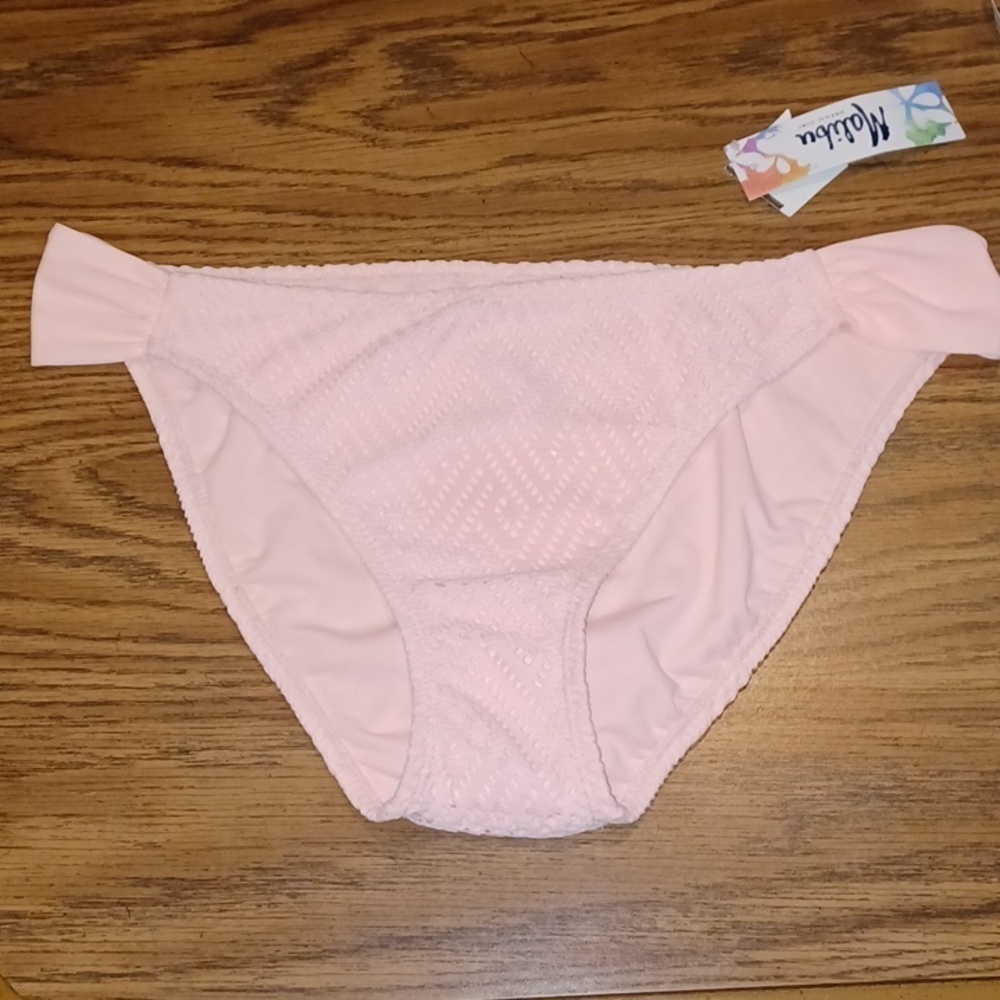 Malibu swimwear bikini bottoms, pink lace